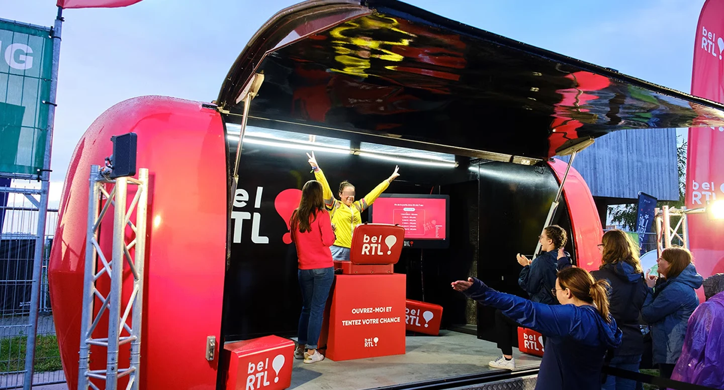 Visitors playing the bel RTL branded airstream game at a live event