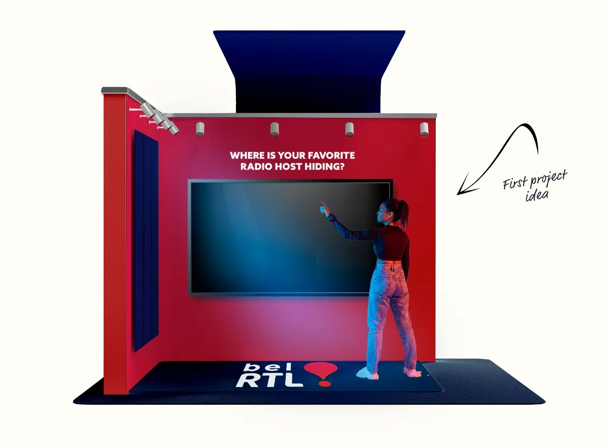 Concept render of the bel RTL branded booth interior