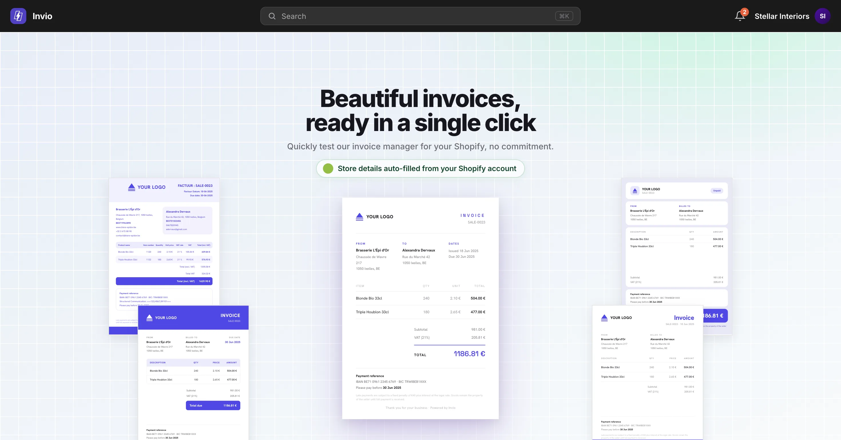 Template Selection screenshot