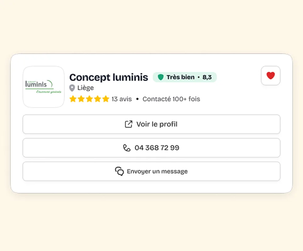 Carte pro favoris Concept luminis
