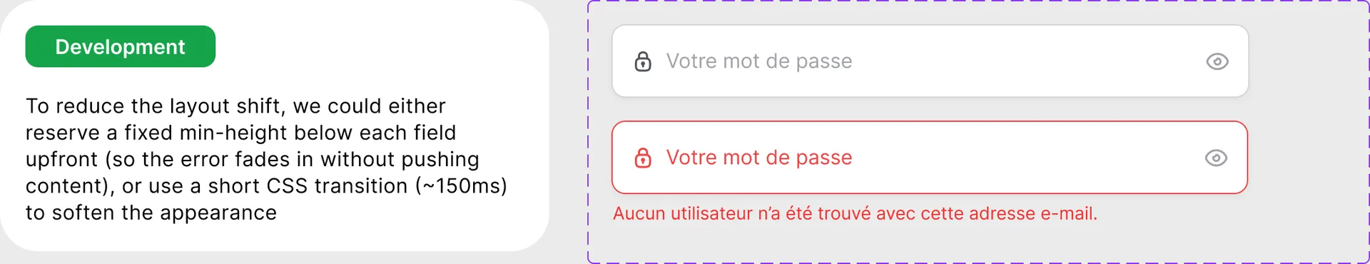 Note de développement et états des inputs